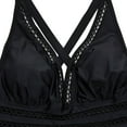 thumbnail image 5 of Plus Size Bikini Sets for Women,2-Piece Black Eyelet Swimwear,Cross Back Ruffle Bikini Top and Swimwear Bottom L-5XL, 5 of 9