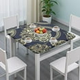 thumbnail image 3 of Tablecloth Geometric Art Elegant Floral Pattern Waterproof Squre Cover with Elastic Edges for Chic Home Decor, 3 of 6