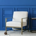 thumbnail image 2 of NPD Furniture Francis 19" Fabric Arm Chair in Flax Beige/Brushed Gold, 2 of 9