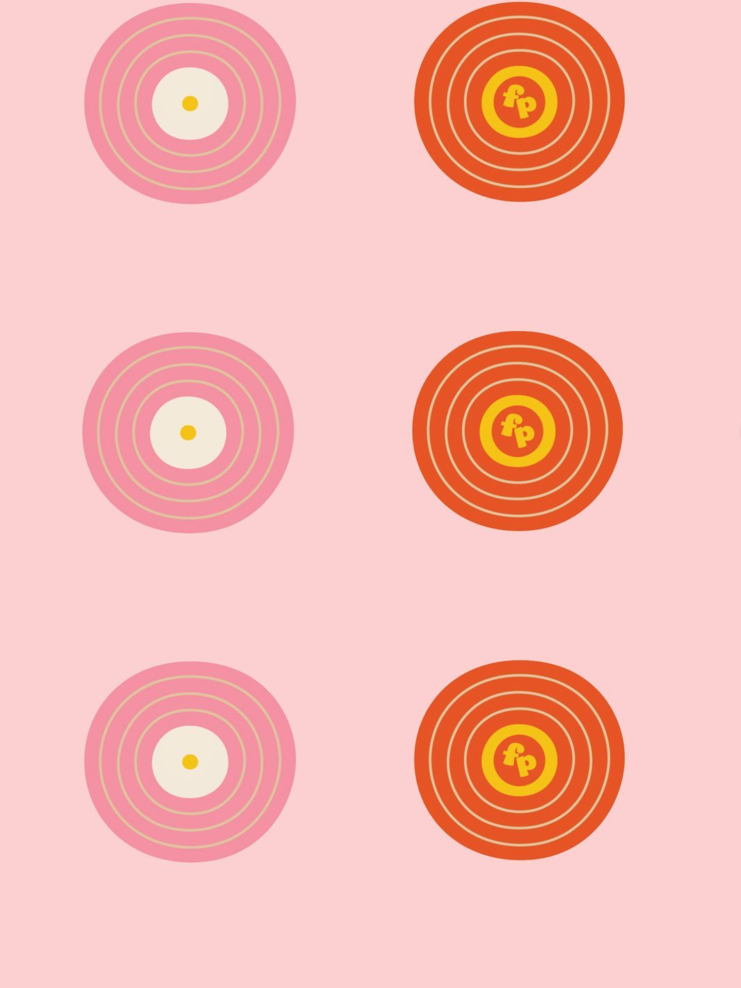 Records Removable Vinyl Wallpaper By Fisher-Price - Pink