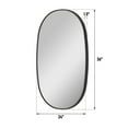 thumbnail image 6 of ANGELES HOME 24" x 36" Oval Bathroom Vanity Mirror, Wall Mounted Bathroom Mirror, Aluminum Wall Mirror for Bathroom, Copper Free Glass Vanity Framed Mirror, Matte Black, 6 of 8