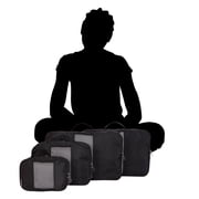 btL 4 Piece Nylon Mesh Front Expandable Zippered Compression Packing Cubes, Black