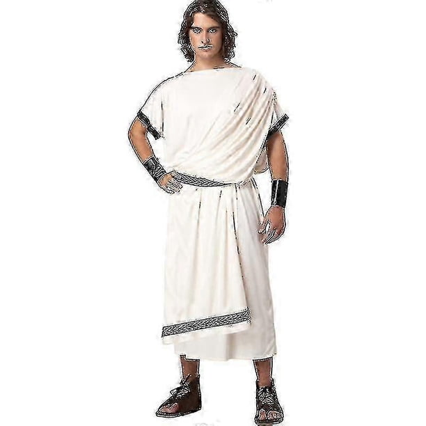 Men's Deluxe Classic Toga Costume Set Including Tunic, Belt,roman God Summer Party Dresswomen's Deluxe Classic Toga Costume