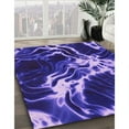 thumbnail image 3 of Ahgly Company Tapis d'Intérieur Lavables en Machine, Rectangle Bleu Cobalt Transitionnel, 6' x 9', 3 of 7