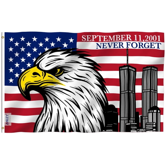 Anley 3x5 Ft 911 Memorial Flag - We Will Never Forget Honoring Flags Polyester