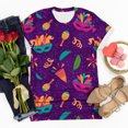 thumbnail image 4 of DeHolifer T-shirts for Women Plus Size Short Sleeve Mardi Gras Printed Round Neck Tee T-shirts Loose Casual Fashion Blouse Tops Multicolor M, 4 of 4