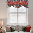 thumbnail image 3 of Tie Up Valances for Windows, 4th of July Adjustable Valance Curtains Window Treatment for Living Room, Patriotic Red Poppy Flowers American Flag Rod Pocket Kitchen Curtains & Drapes 42x18 Inch, 3 of 9