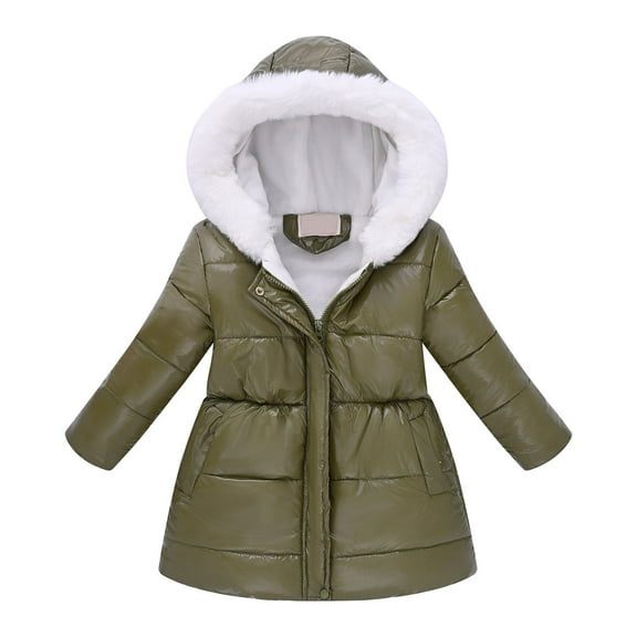 KAUOD Girls Fleece-Lined Parka Coats Zip up Hooded Winter Puffer Jackets Teen Kids Quilted Warm Windproof down Outwear