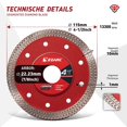 thumbnail image 4 of EZARC Diamond Blade Super Thin Power Tool Blade for Angle Grinder, Red, 4.5 in, 2 Pack, 4 of 8