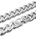 thumbnail image 5 of EOEMY 12/15mm Heavy Polished Women Men Chain Curb Stainless Steel Necklace Or Bracelet-Silver-12mm-9.5Inch Bracelet, 5 of 7