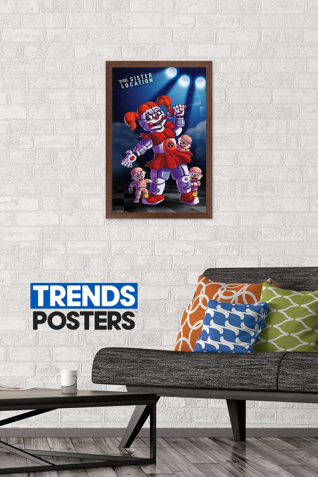 Five Nights at Freddy's: Sister Location - Baby Wall Poster, 14.725" x 22.375", Framed
