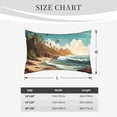 thumbnail image 4 of Naloa Coastal Palm Beach Pillowcase, Throw Pillowcase, Wrinkle-Free, Stain-Resistant with Hidden Zipper for Bedroom Sofa-16"x24", 4 of 6