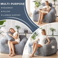 thumbnail image 3 of GOODONE Giant Bean Bag Chair with Pillow,Bean Bag Couch Stuffed High-Density Foam, Plush Lazy Sofa Comfy Chair,Large BeanBag Chair for Adults in Livingroom,Bedroom,Grey, 3 of 8
