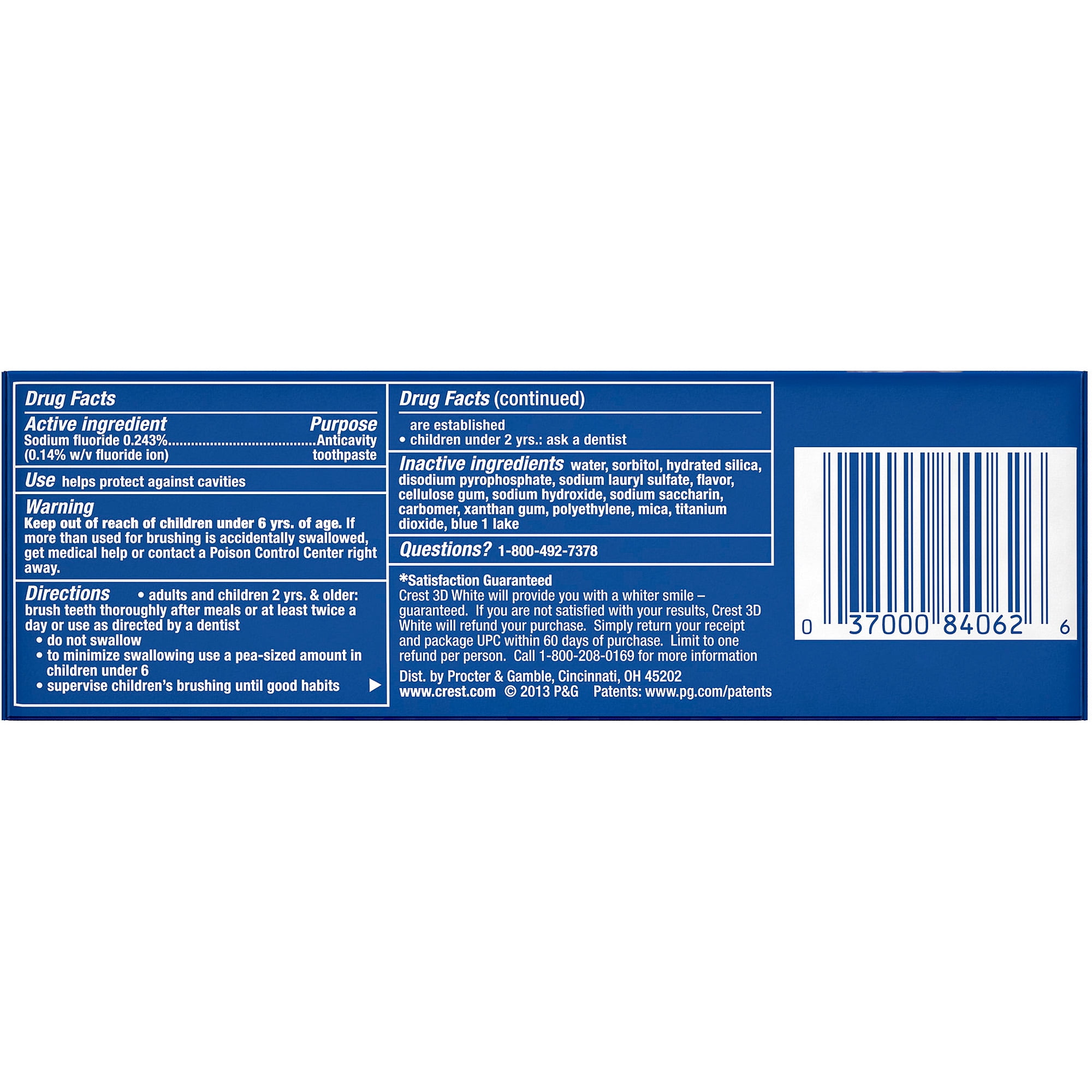Crest Toothpaste, Fluoride Anticavity, Arctic Fresh, Icy Cool Mint 4 oz (113 g)