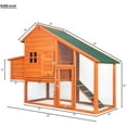 thumbnail image 7 of TBWYF 67in Pet Cage Bunny Rabbit Hutch Wooden Pet House with Playpen Area Chicken Coop with Ramp Poultry Cage for Small Animals, 7 of 7