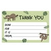 Koyal Wholesale Kids Fill in the Blank Thank You Cards - 20 Cards Including Envelopes Sloth, For Party Guests