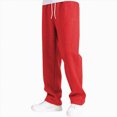 thumbnail image 2 of 9-10T Tween Boys Fall Winter Fleece Straight Sweatpants Drawstring Waist Open Bottom Joggers Side Pockets Kids School Outdoor Sports Pants Size 5-16 Years,Red, 2 of 5