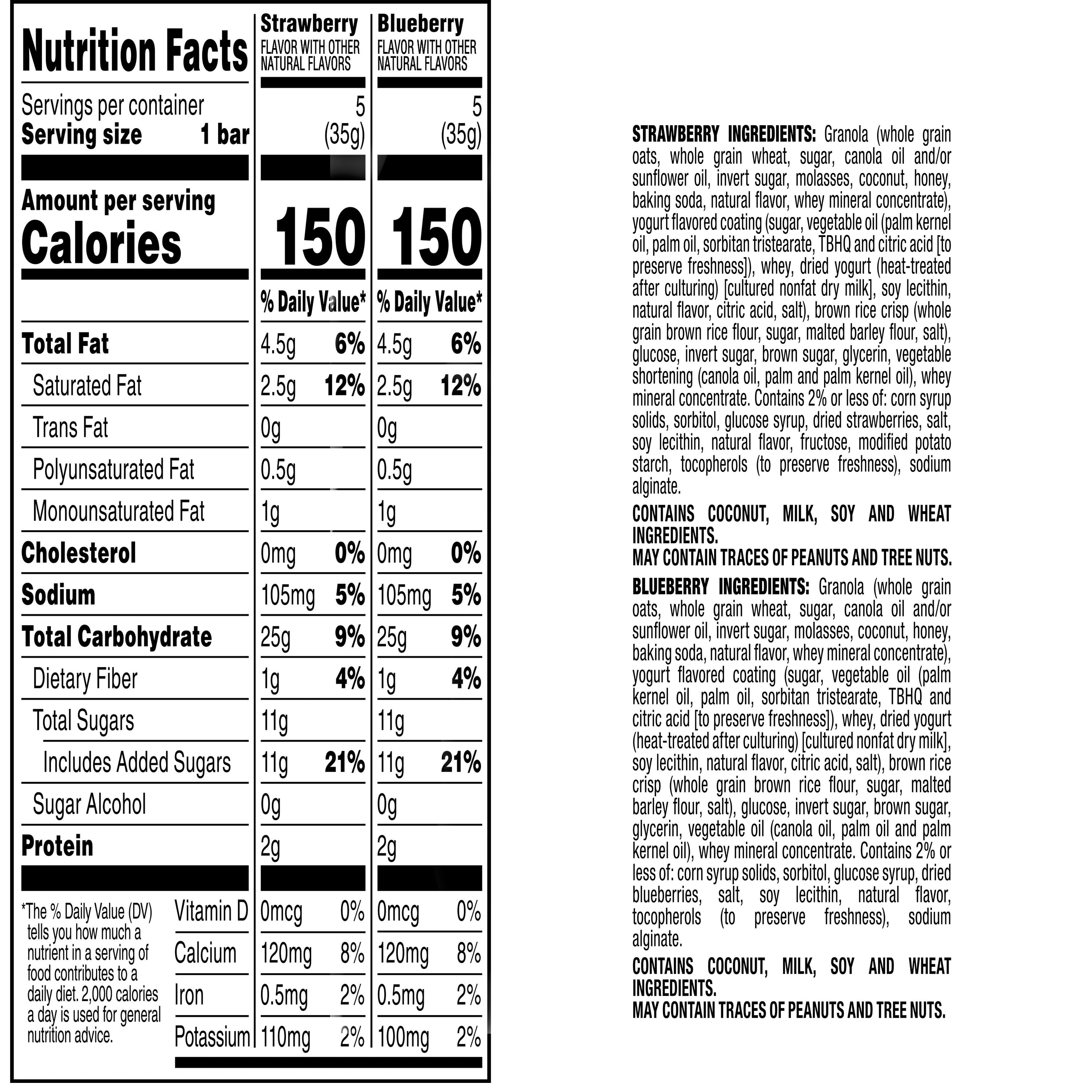 Quaker Chewy Yogurt Strawberry and Blueberry Variety Pack, 12.3 oz,  10 Count