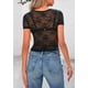 thumbnail image 2 of Blusa de Encaje Transparente Negra PRETTYGARDEN 2025 para Mujer Talla M, 2 of 8
