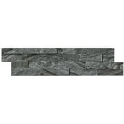 MSI Ledger Panel Splitface Marble Wall Tile Set Glacial Black 6quot; x 6quot;