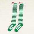thumbnail image 5 of XEGLSBU 5 Pack Christmas Stockings Red Christmas High Long Stockings over Knee Socks Christmas Party Socks Knee High Long Striped Stocking Socks One Size, 5 of 6