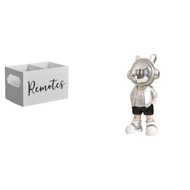 Organizador Remoto De Madera Retro, Estatua De Astronauta, Adorno De Mesa, Figura Decorativa Moderna Y Creativa Para Mesita De Noche, Sofá, Oficina, Estante, Escritorio, Regalo De