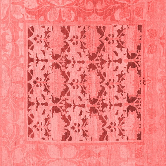 Ahgly Company Machine Washable Indoor Square Oriental Red Traditional Area Rugs, 3' Square