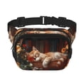 thumbnail image 1 of Disketp Cat Asleep Among Flowers Riñonera de Doble Capa, Bolsa de Cintura Ajustable para Viajes, Correr y Senderismo, Riñonera Ligera para Hombre y Mujer, 1 of 9