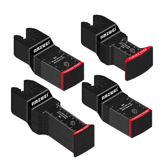 Hojas de Sierra Oscilante AMZWEI Bi-metal 50 Piezas para Madera y Metal