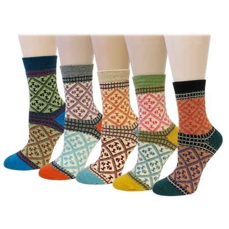 Wrapables® Women's Thick Winter Warm Wool Socks (Set of 5),