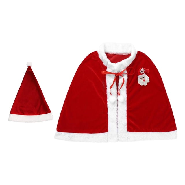 Capa de Navidad para niños, bufanda de disfraz de Navidad, capa ligera y portátil, capa de bufanda de Navidad para disfraces de fiesta temática de car niño con sombrero