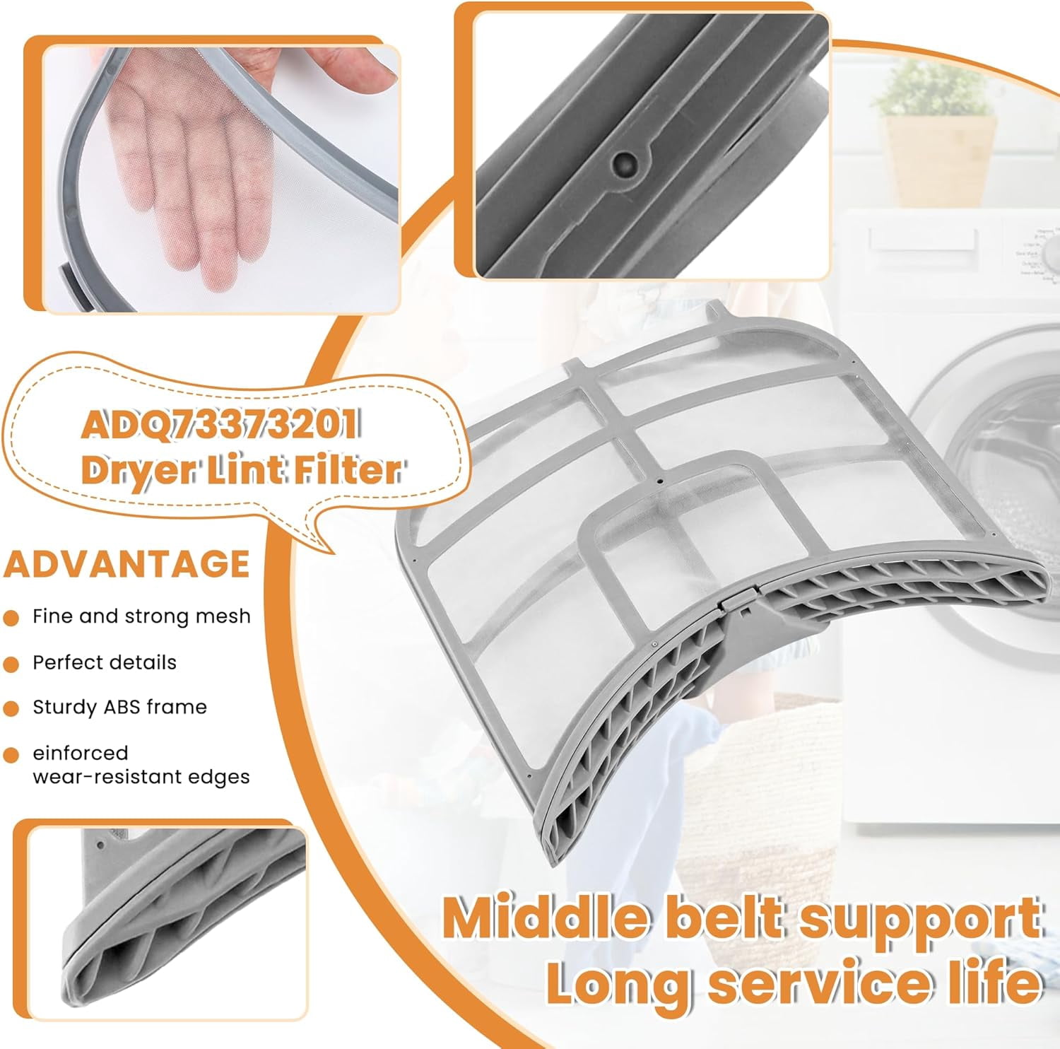 AMI PARTS ADQ73373201 Dryer Lint Filter Replacement Fit for L G, Ken-More, with Brush Replace 2656948 AP5675511 PS7787727 EAP7787727