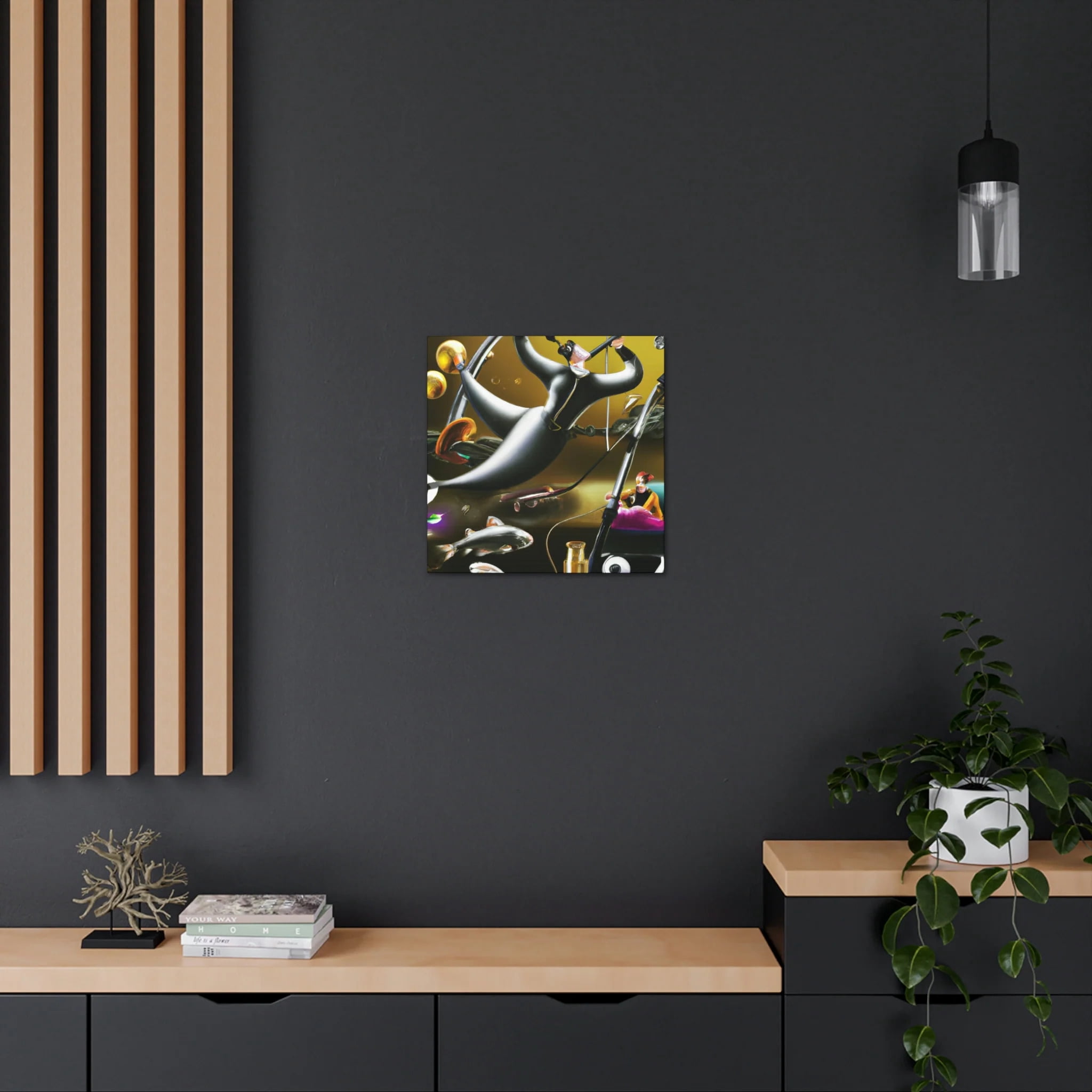 Fishing in Moonlight Glade - Canvas