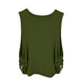 thumbnail image 6 of Women's Crop Tank Tops Lightweight Workout Sleeveless Shirts Loose Fit Gym Yoga Top with Side Ruched Elastic Buckle, 6 of 7
