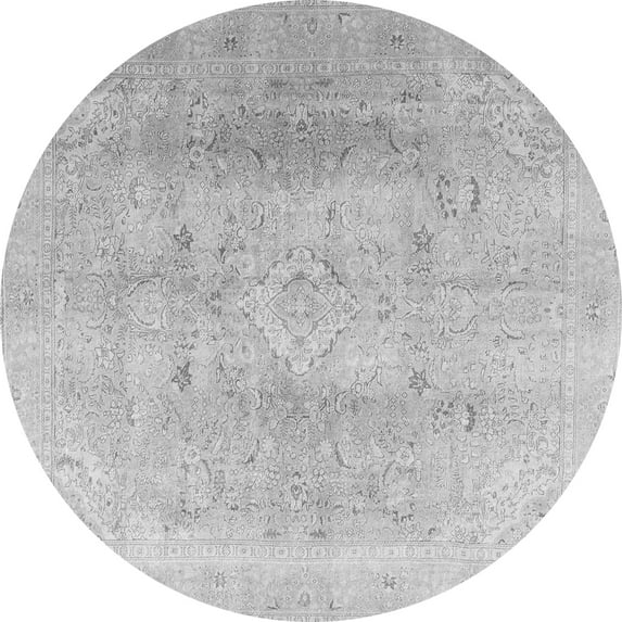 Ahgly Company Indoor Round Persian Gray Traditional Area Rugs, 6' Round