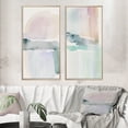 thumbnail image 1 of Designart "Pastel Tranquility in Serene Shades I" Abstract Liquid Ink Framed Wall Art Set Of 2 - Modern Blue Frame Gallery Set For Office Decor, 1 of 6