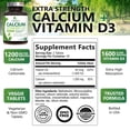 thumbnail image 3 of Calcium Supplement with Vitamin D3-1200 mg Calcium per Serving with D3 for Best Absorption - Supports Immune Health, Bones & Teeth - Nature's Calcium is Bottled in USA for Women & Men - 180 Tablets, 3 of 10