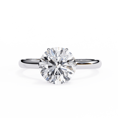 2.22 CT Round Brilliant Cut IGI Certified Lab Created Diamond, White Gold With Hidden Halo Engagement Ring, Prongs Set Wedding Proposal Ring