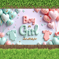 thumbnail image 6 of Heart Balloons Gender Reveal Banner Pink Blue Baby Shower Decoration for Party Event Celebration Photo Shoot, 6 of 7