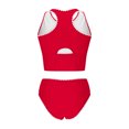 thumbnail image 6 of QIUOMBBP 2 Piece Tankini Swimsuits for Women Full Coverage Cropped Tank Top with High Waist Bottom Beach Vacation Modest Bathing Suit Red XL, 6 of 10