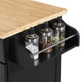 Yaheetech Wheeled Wooden Kitchen Island Cart with Spice & Towel Rack