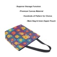 thumbnail image 3 of FORMRS Womens Canvas Tote Bag with Zipper Inner Pocket Shoulder Handbag, Colorful Checkered Daisy, 3 of 7