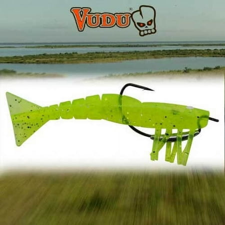 Vudu E-VSW35-18-05 VWeedless Shrimp Chartreuse 3.5 Soft Fishing Lure