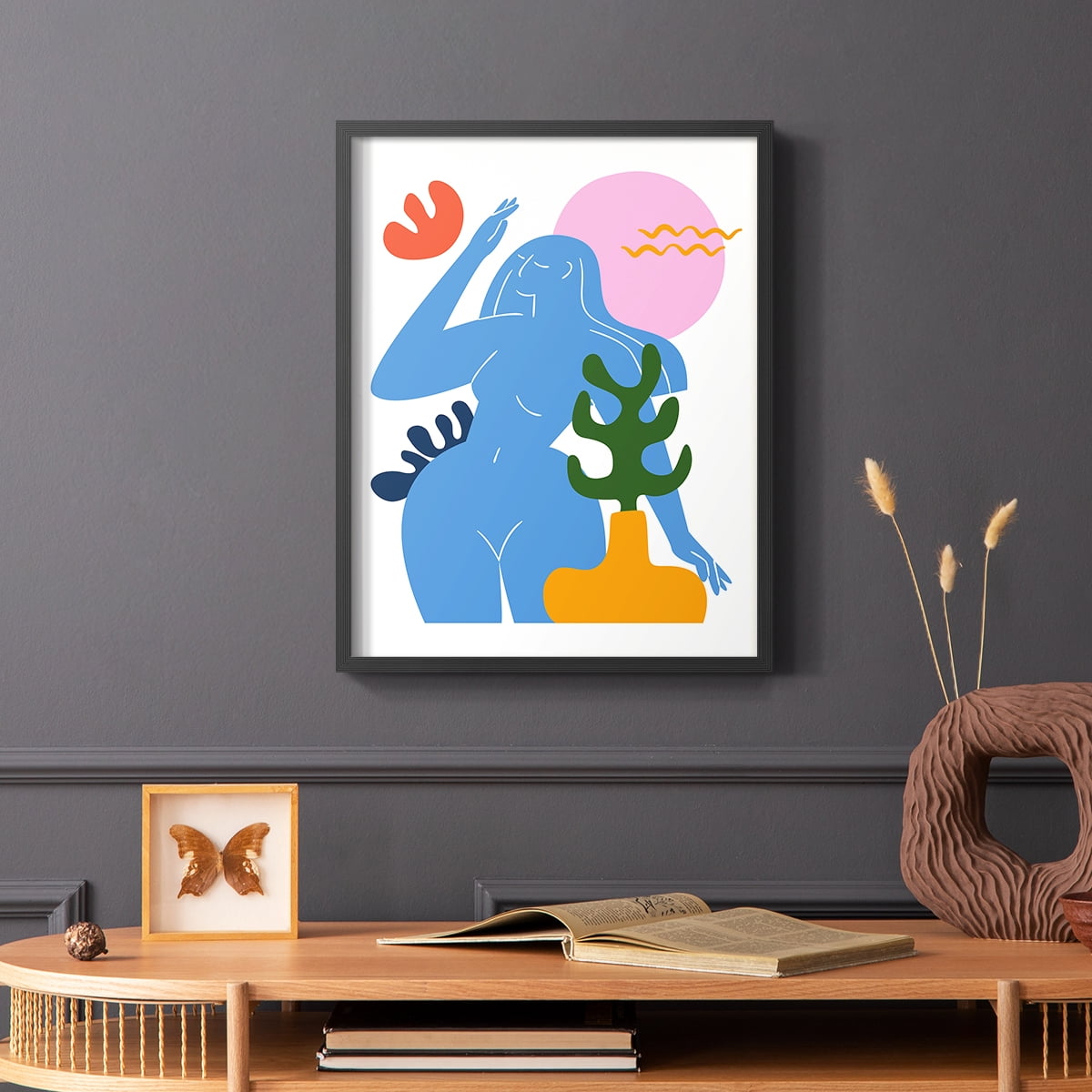 Matisse CDXLVII in Black Solid Wood Framed Print No Nail Hanging
