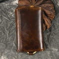 thumbnail image 7 of Le'aokuu Mens Genuine Leather Car Key Case Loop Hook Coin Case Mini Wallet Snap Coffee, 7 of 7
