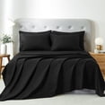 thumbnail image 3 of Flymme Full Size Comforter Sets 7 Pieces Bed in a Bag Black Bed Set Soft Microfiber Complete Bedding Sets with Stitch Quilted Comforter, Flat Sheet, Fitted Sheet, Pillowcases, 3 of 10