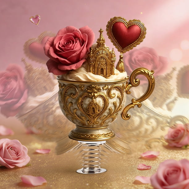 Expositor De Acrílico Adorno mecedor para taza de té de San Valentín, decoración para festivales, regalo para enamorados (1 unidad) JASKFLY