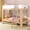 Blonde/White, variant on Max & Lily Bunk Bed, Mid-Century Modern Twin over Twin Solid Wood Bed Frame for Kids