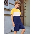 thumbnail image 3 of Arshiner Boys' 2-Piece Cotton Outfit Color Block T-Shirt and Shorts Set Summer Camo Clothes, 3 of 6