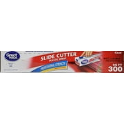 (2 pack) (2 Pack) Great Value Slide Cutter Plastic Wrap, Clear, 300 sq ft
